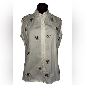 DISNEY STORE White Embroidered MICKEY MOUSE Fantasia Steamboat Willie Sh…